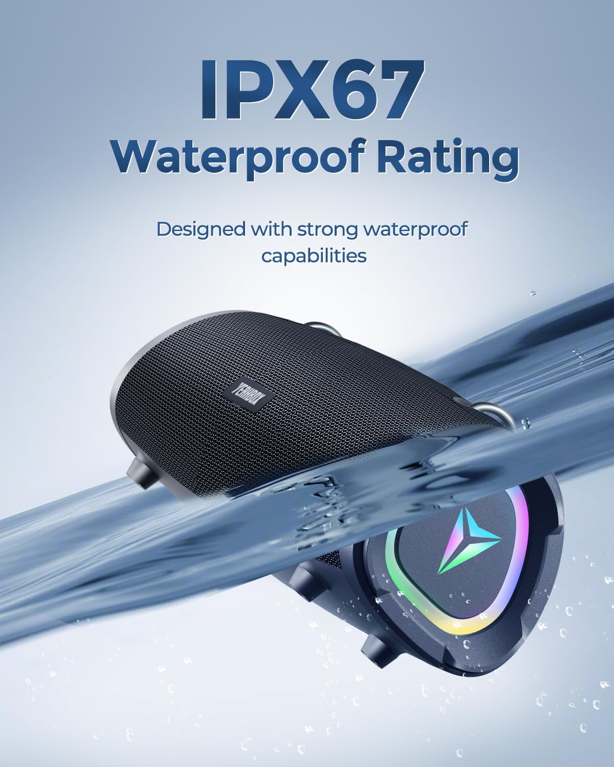 120W Max Portable Speaker Loud Wireless Bass Booster with RGB Lights, IPX6 Waterproof Outdoor Large Big Subwoofer, Dual DSP, Indoor/Outdoor for Camping, Party/24H/TF/AUX/EQ (Black)