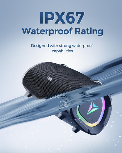 120W Max Portable Speaker Loud Wireless Bass Booster with RGB Lights, IPX6 Waterproof Outdoor Large Big Subwoofer, Dual DSP, Indoor/Outdoor for Camping, Party/24H/TF/AUX/EQ (Black)