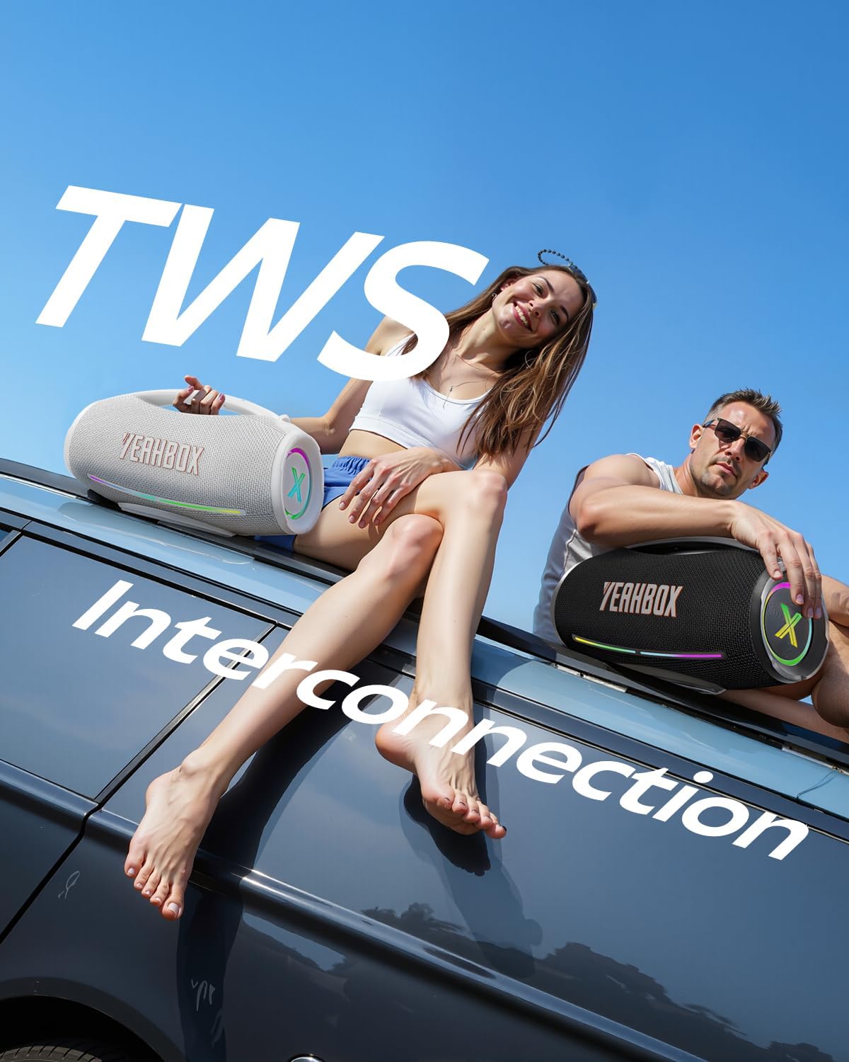 X-Boom X 120W Portable Bluetooth Speaker with Dual Wireless Microphones, HiFi Sound, DSP Tuning, 20000mAh Battery, TWS Pairing, IPX6 Waterproof, Karaoke Party Speaker for Outdoor & Home