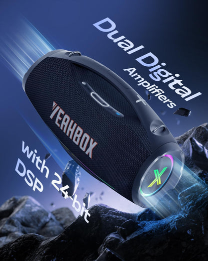 X-Boom X 120W Portable Bluetooth Speaker with Dual Wireless Microphones, HiFi Sound, DSP Tuning, 20000mAh Battery, TWS Pairing, IPX6 Waterproof, Karaoke Party Speaker for Outdoor & Home