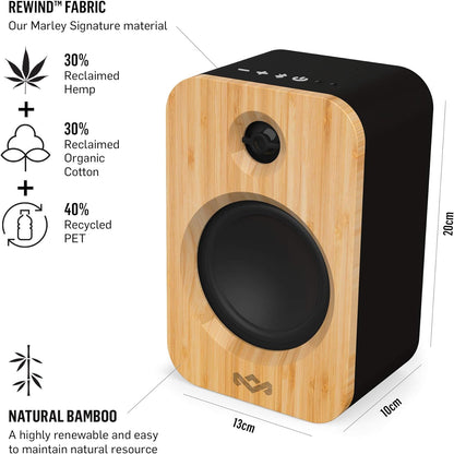 House of Marley Get Together Duo, Powerful Bookshelf Speakers with Wireless Bluetooth Connectivity and Sustainable Materials