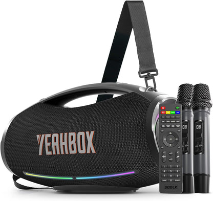 X-Boom X 120W Portable Bluetooth Speaker with Dual Wireless Microphones, HiFi Sound, DSP Tuning, 20000mAh Battery, TWS Pairing, IPX6 Waterproof, Karaoke Party Speaker for Outdoor & Home