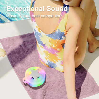 EBODA Bluetooth Shower Speaker, IP67 Waterproof Portable Speakers, Floating, TF Card, Small Outdoor Speaker with LED Light, True Wireless Stereo for Bike, Beach, Paddle Board, Kayak, Pool, Gifts