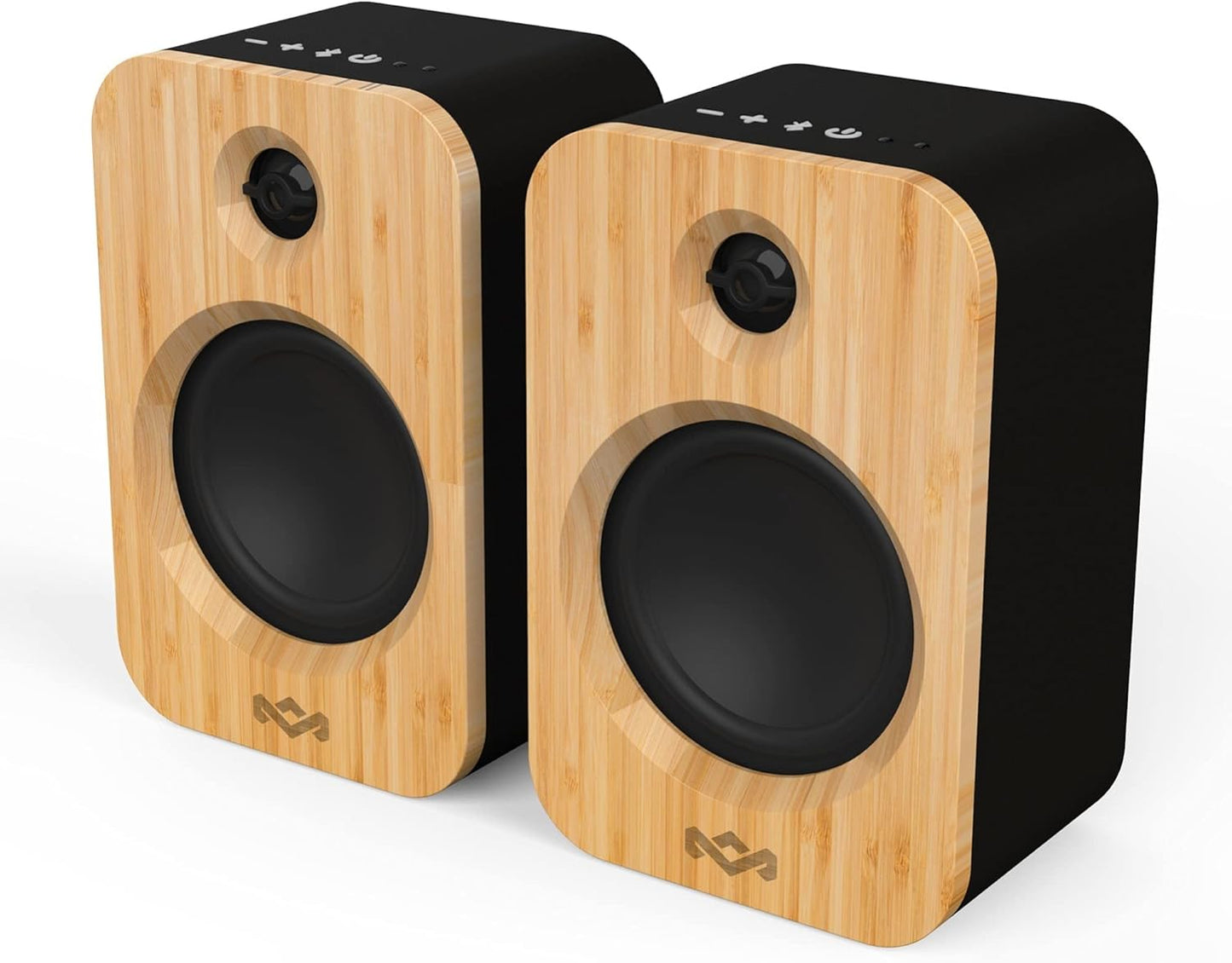 House of Marley Get Together Duo, Powerful Bookshelf Speakers with Wireless Bluetooth Connectivity and Sustainable Materials