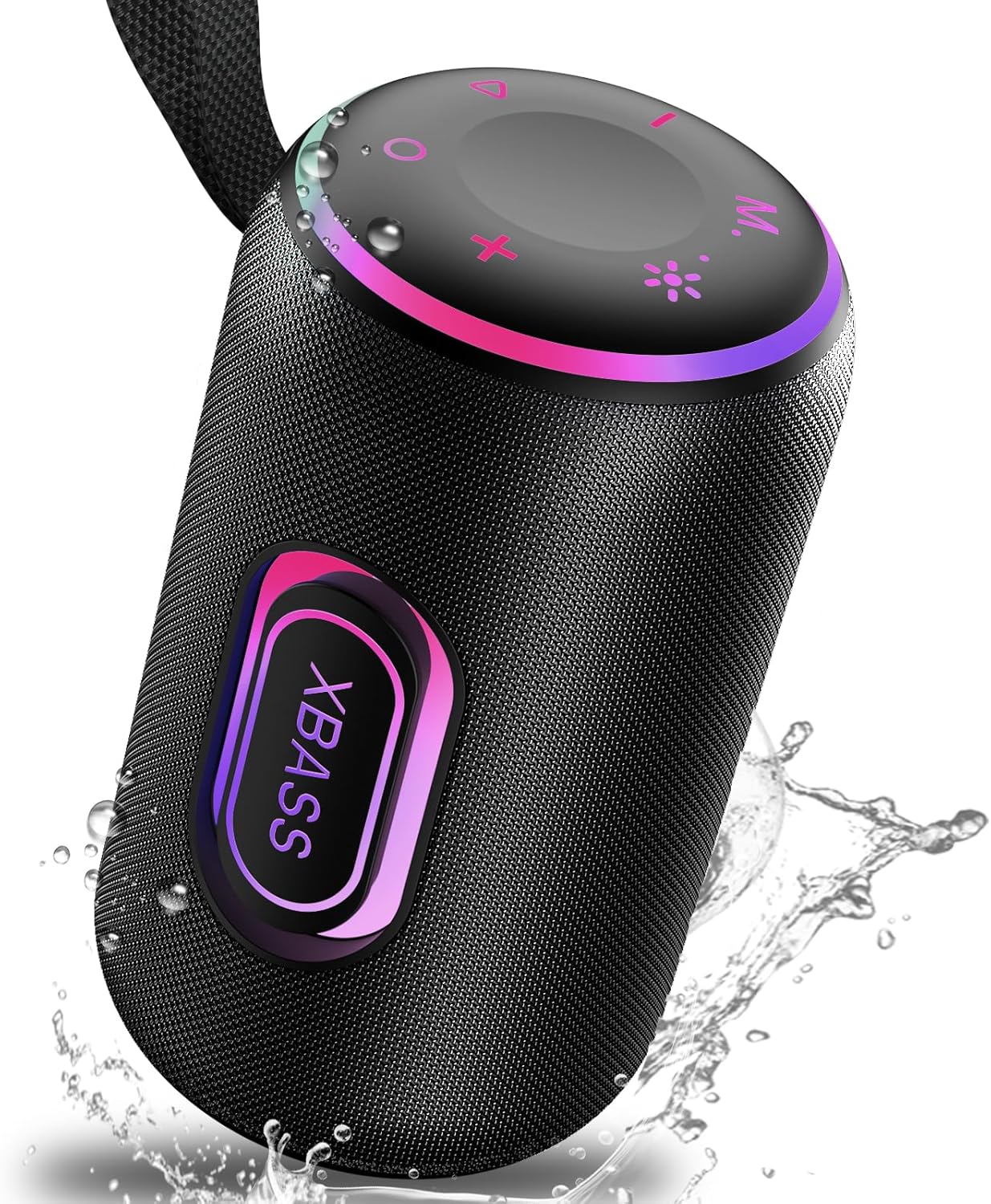 Portable Bluetooth Speaker x Stocking Stuffers, Bluetooth 5.4 Speaker, 30W Dual Speaker, 2.0 Channel, Deep Bass, 30H Playtime, Colorful RGB Lights, IPX7 Waterproof, White Elephant Gifts for Adults