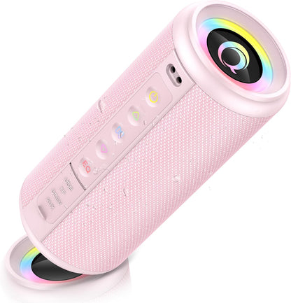 Portable Bluetooth Speaker, Bluetooth 5.4 Wireless Speaker with 20W HD Loud Stereo Sound, 20H Playtime, IP7 Waterproof, LED Lights, TWS Pairing, Built-in Mic, for Outdoor, Home, Party, Beach, Gift