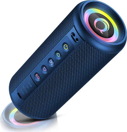 Portable Bluetooth Speaker, Bluetooth 5.4 Wireless Speaker with 20W HD Loud Stereo Sound, 20H Playtime, IP7 Waterproof, LED Lights, TWS Pairing, Built-in Mic, for Outdoor, Home, Party, Beach, Gift